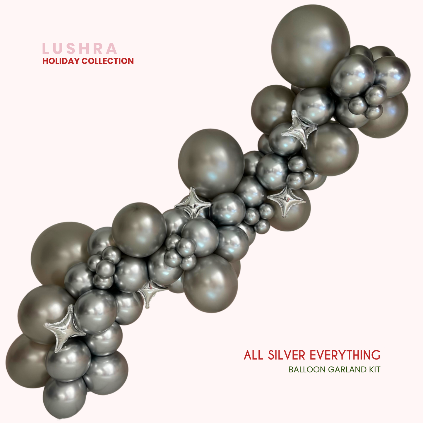 All Silver Everything Balloon Garland Kit