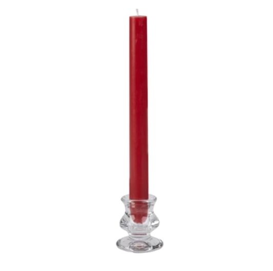 7/8" Diameter X 10" Tall Cranberry Red Taper Candle - Case 12