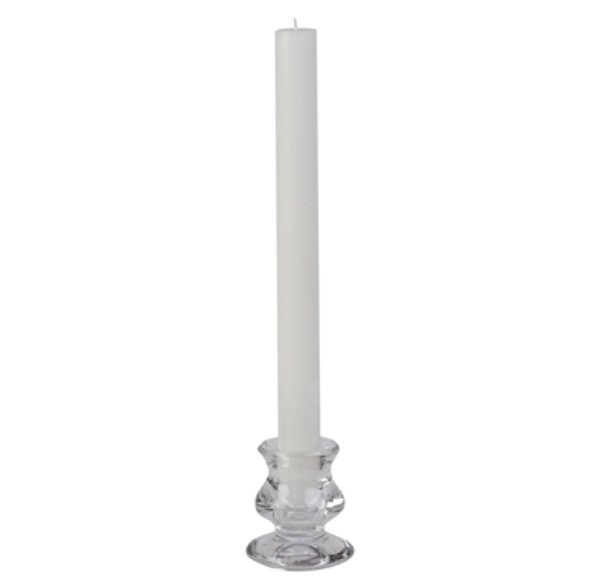 7/8" Diameter X 10" Tall White Taper Candle - Case 12