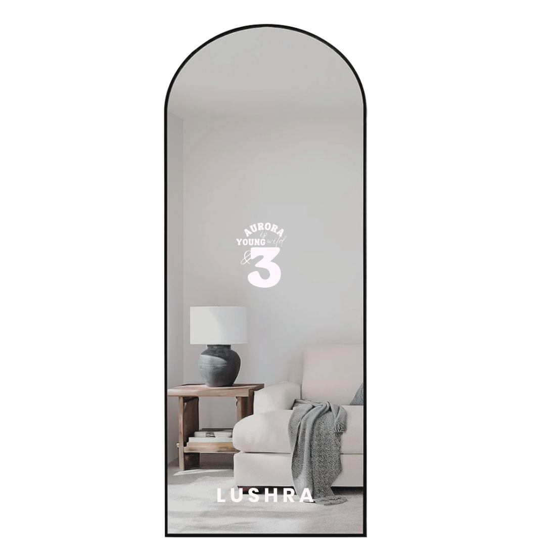 Young Wild & Three Birthday Mirror Decal