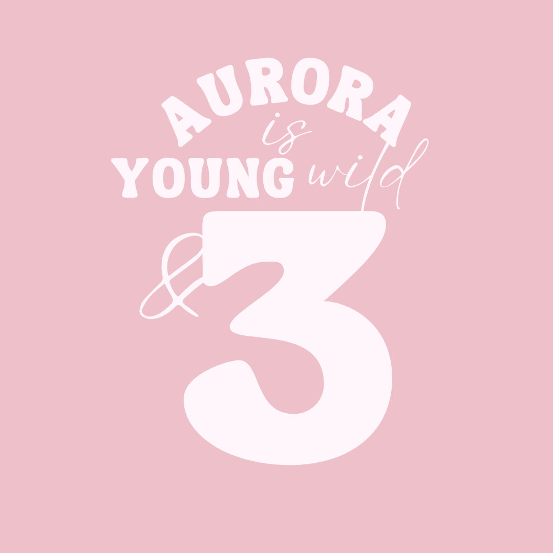 Young Wild & Three Birthday Mirror Decal