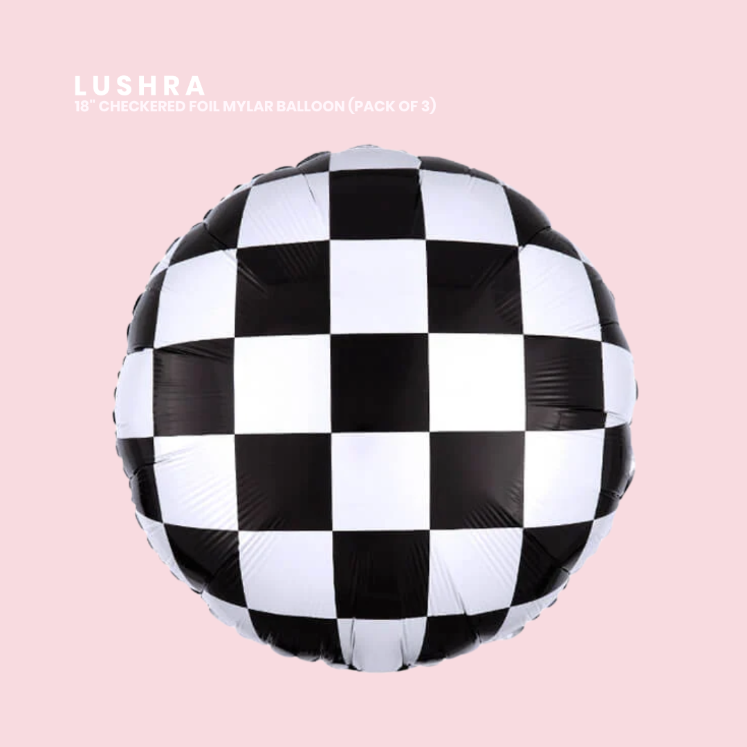 Checkered Mylar Balloons