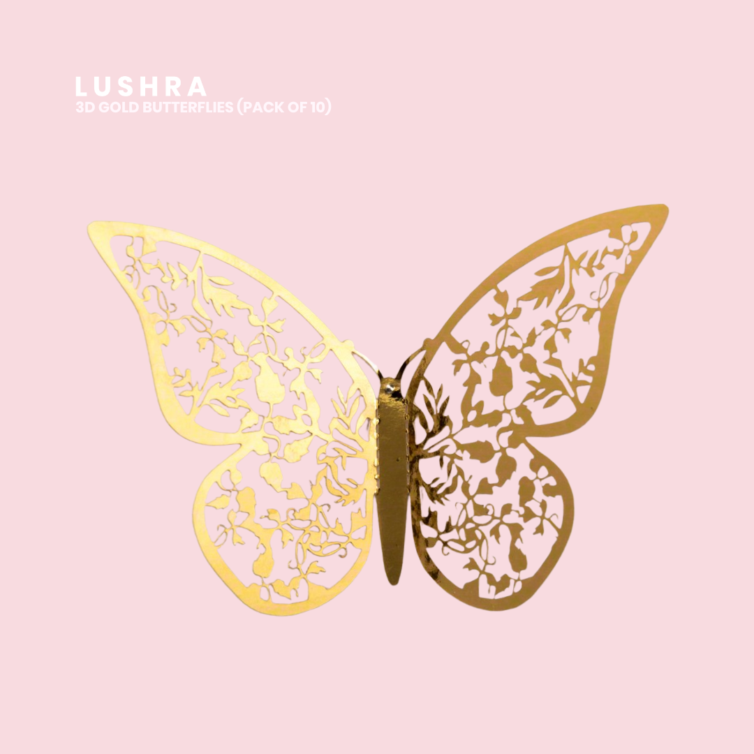 3D Gold Butterflies