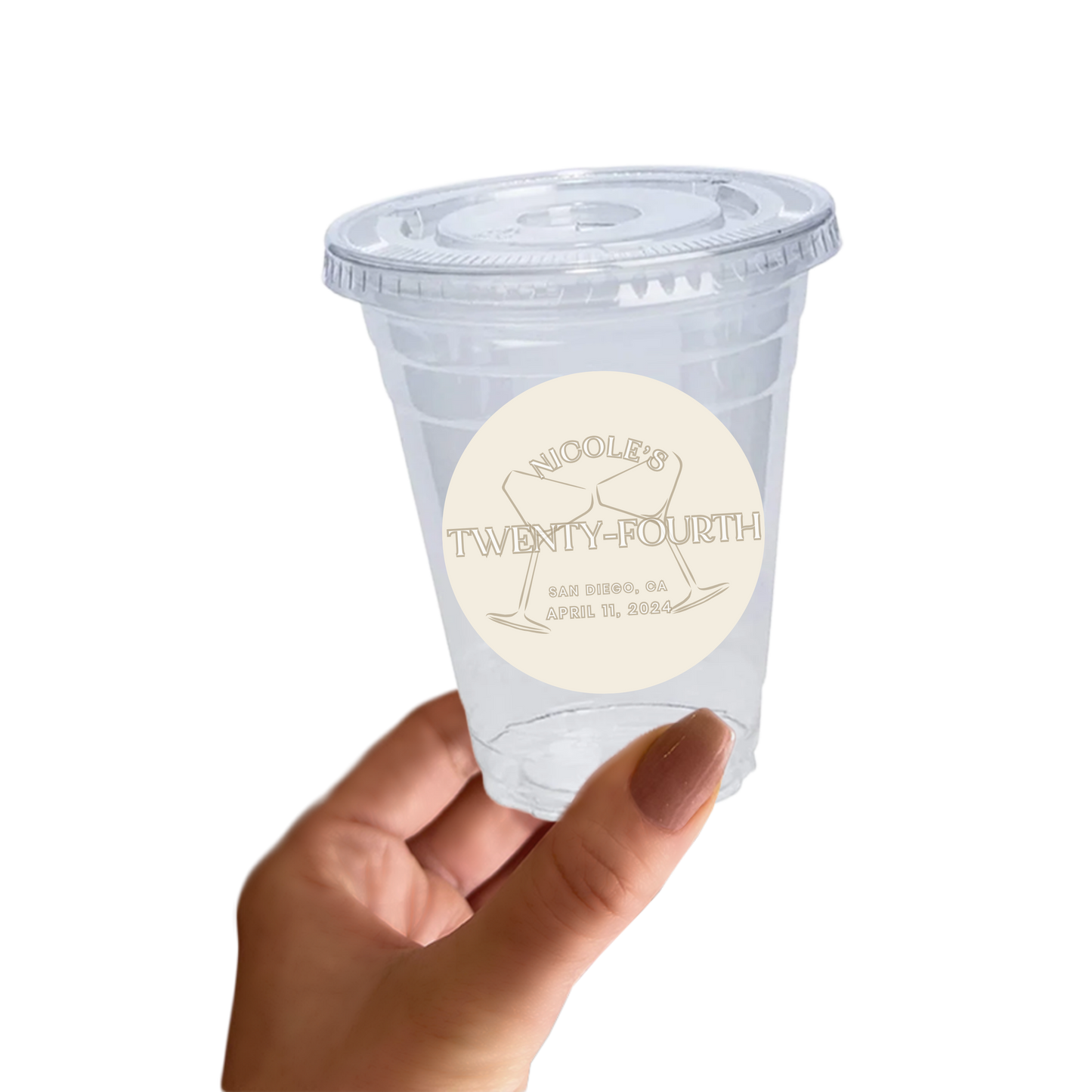 Champagne Showers Birthday Sticker Cups