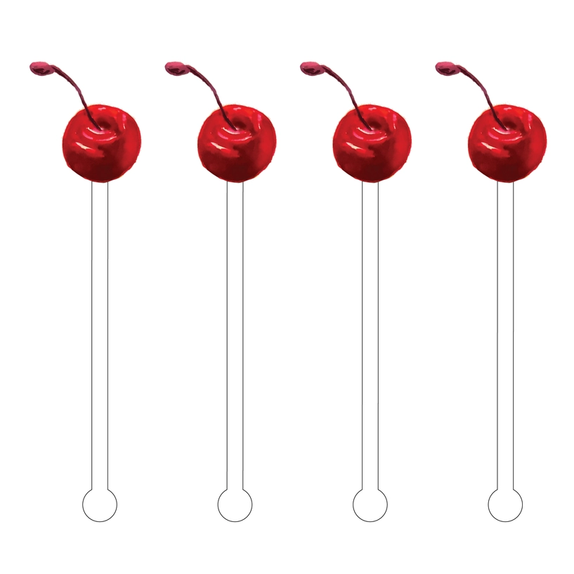 Cherry Acrylic Stir Sticks