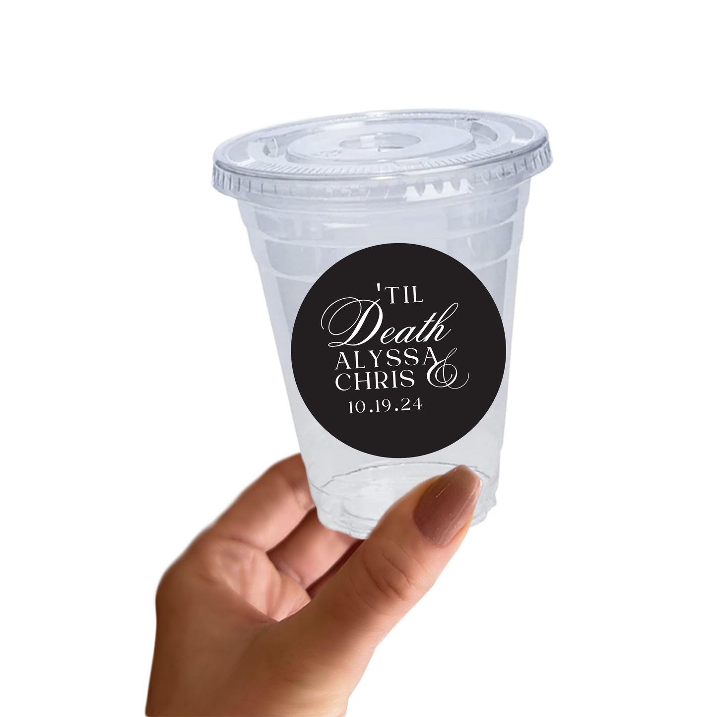 'Til Death Engagement Sticker Cups