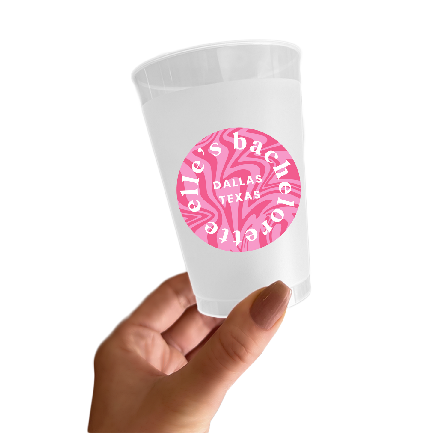 Material Girl Bachelorette Sticker Cups