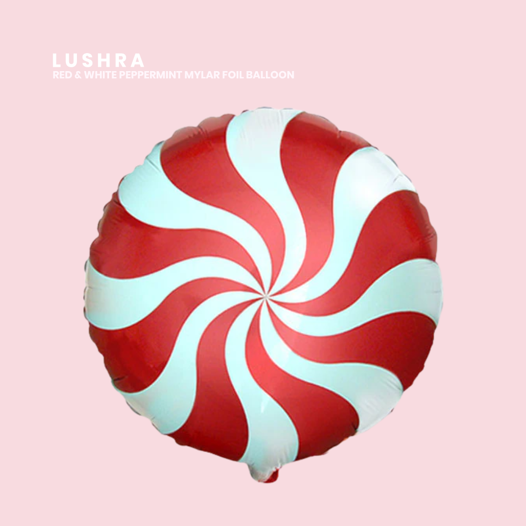 Peppermint Mylar Balloons