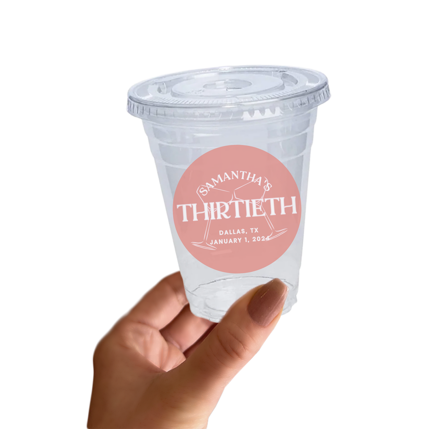 Rose All Day Birthday Sticker Cups