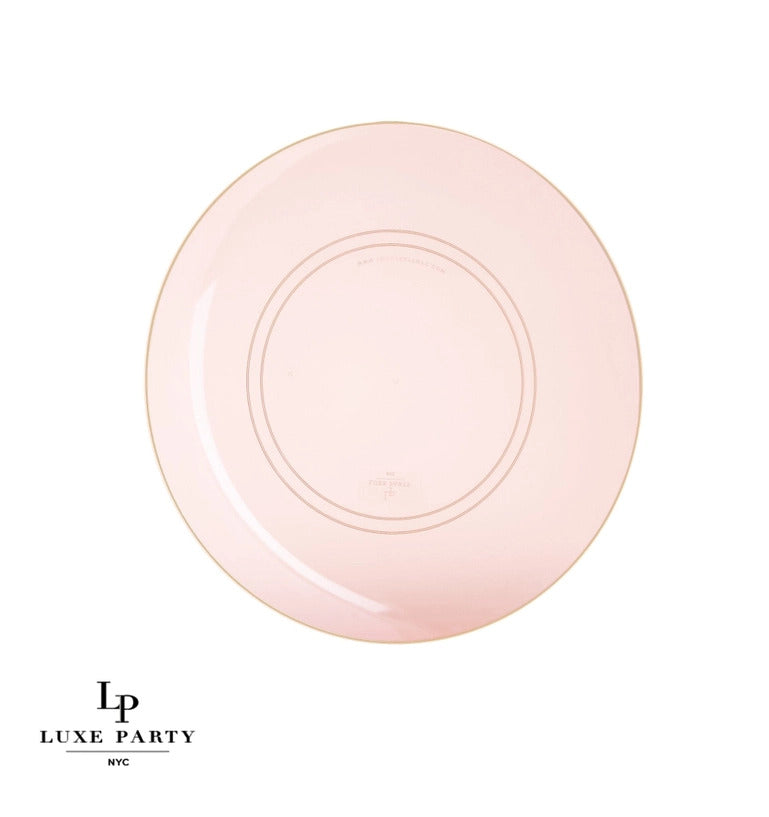 Round Semi Transparent Rose • Gold Plastic Appetizer Plates | 10 Pack