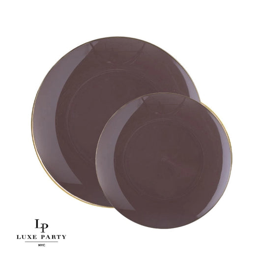Round Truffle • Gold Plastic Appetizer Plates | 10 Pack