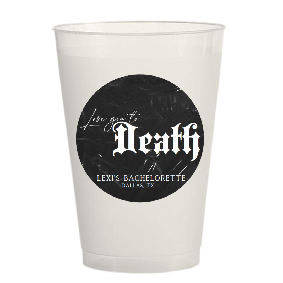 'Til Death Bachelorette Sticker Cups