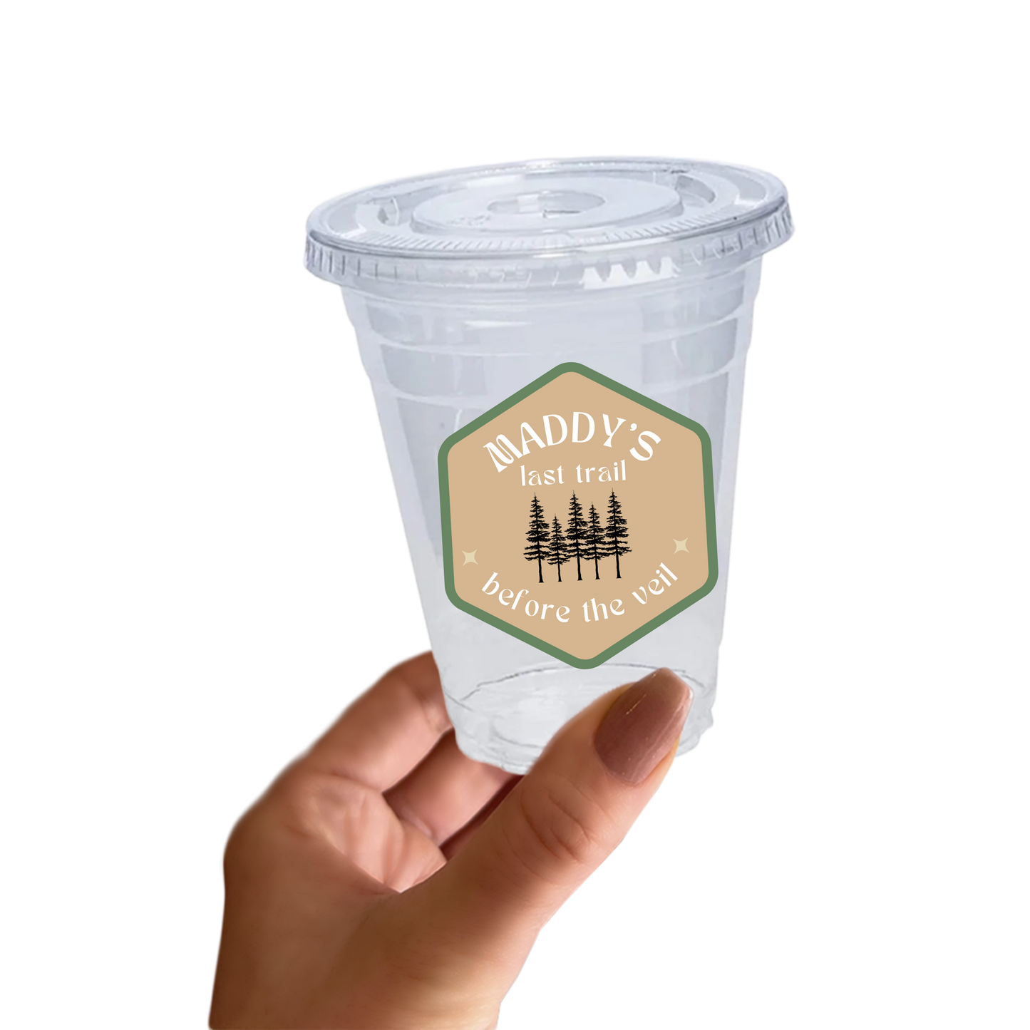 Last Trail Before The Veil Bachelorette Sticker Cups