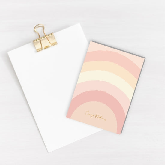 Congratulations Gold Foil Rainbow Card