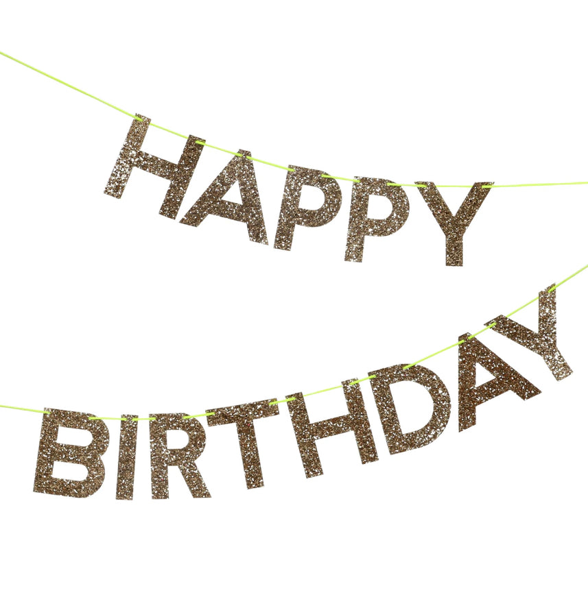 Gold Happy Birthday Garland