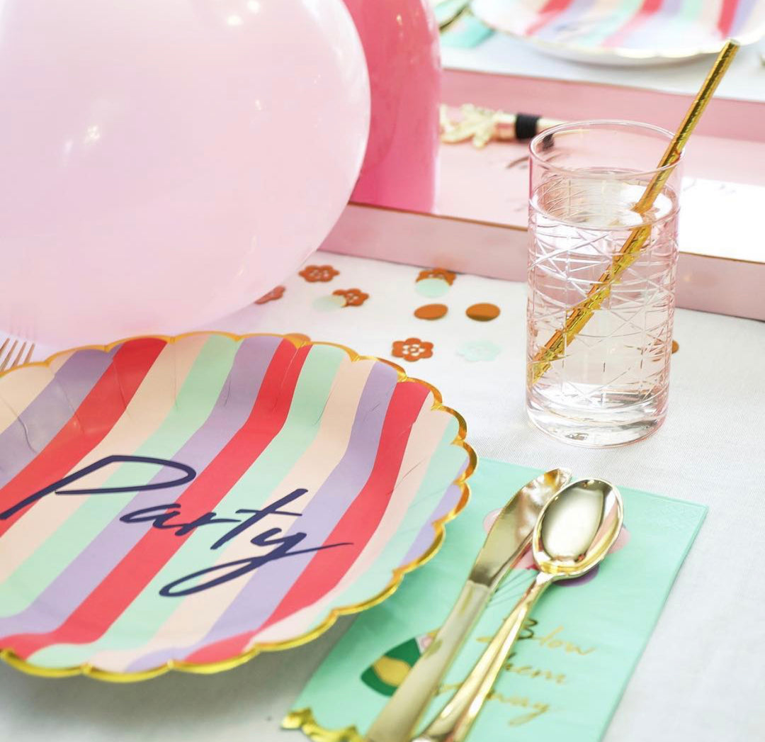 Party Striped Paper Plates