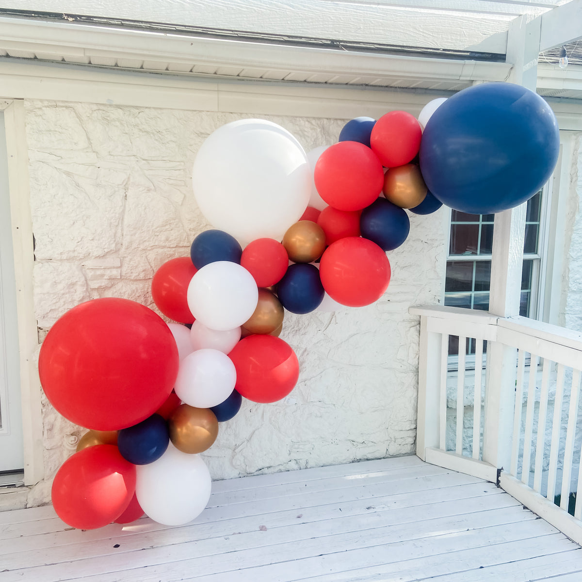  Red White and Blue Balloons Garland Arch for 4th of