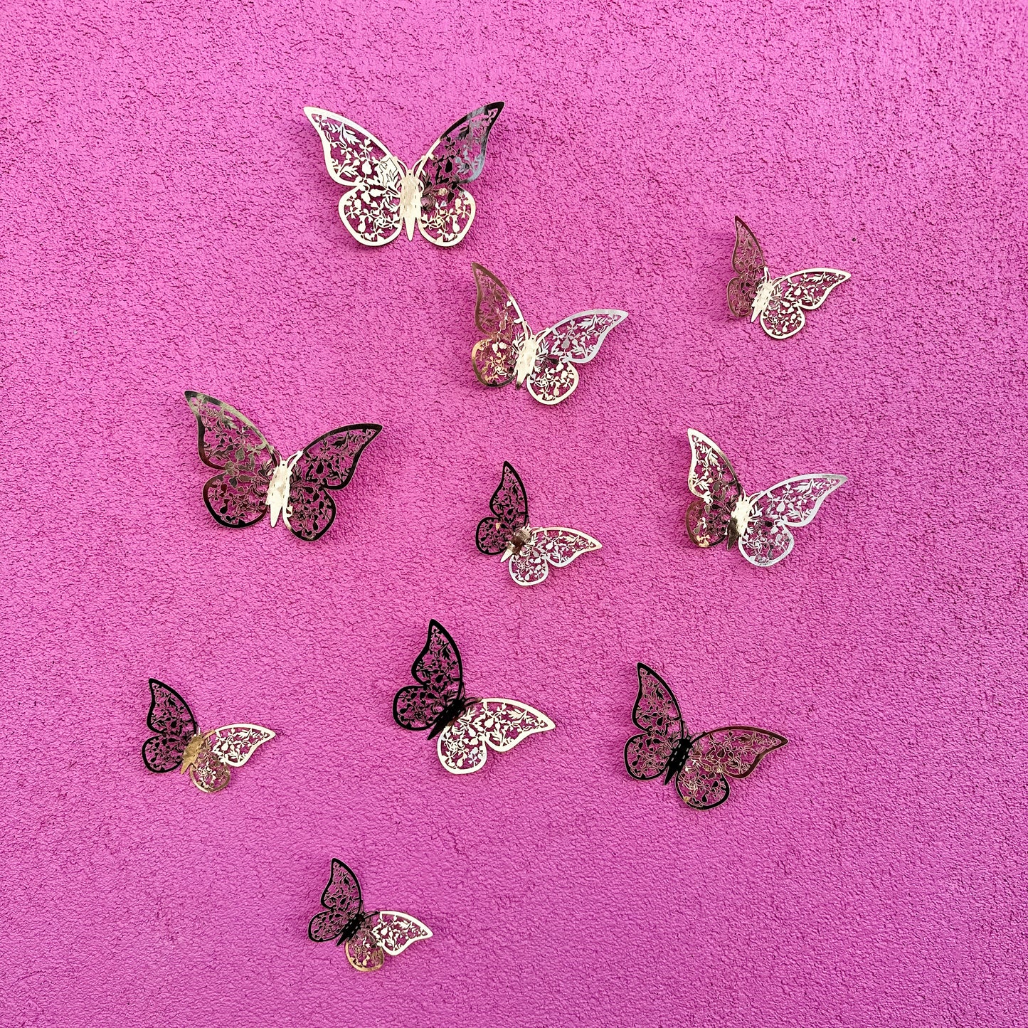 3D Gold Butterflies