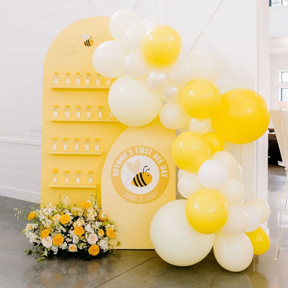 Yellow Party Black Dots, Bee Balloon Garland, Bee Theme Party Kit