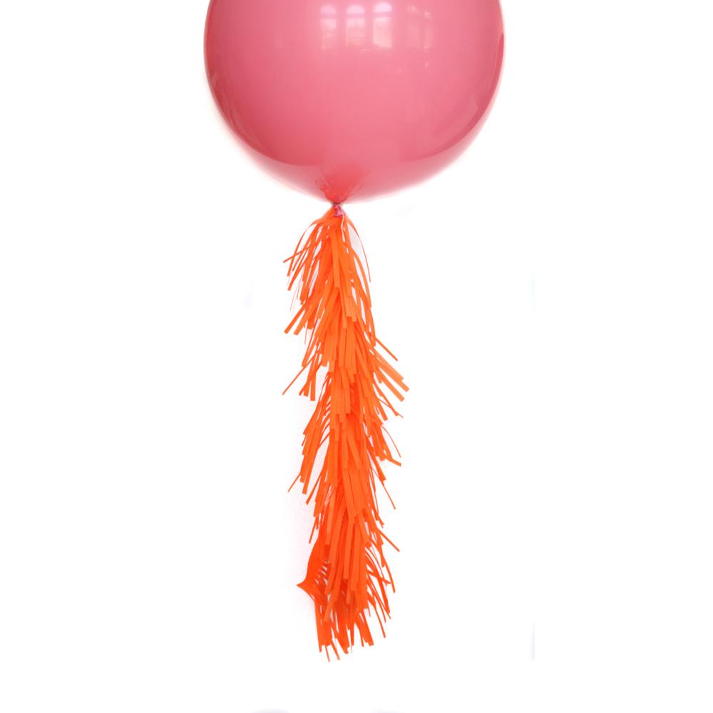 Orange Frilly Balloon Tassel