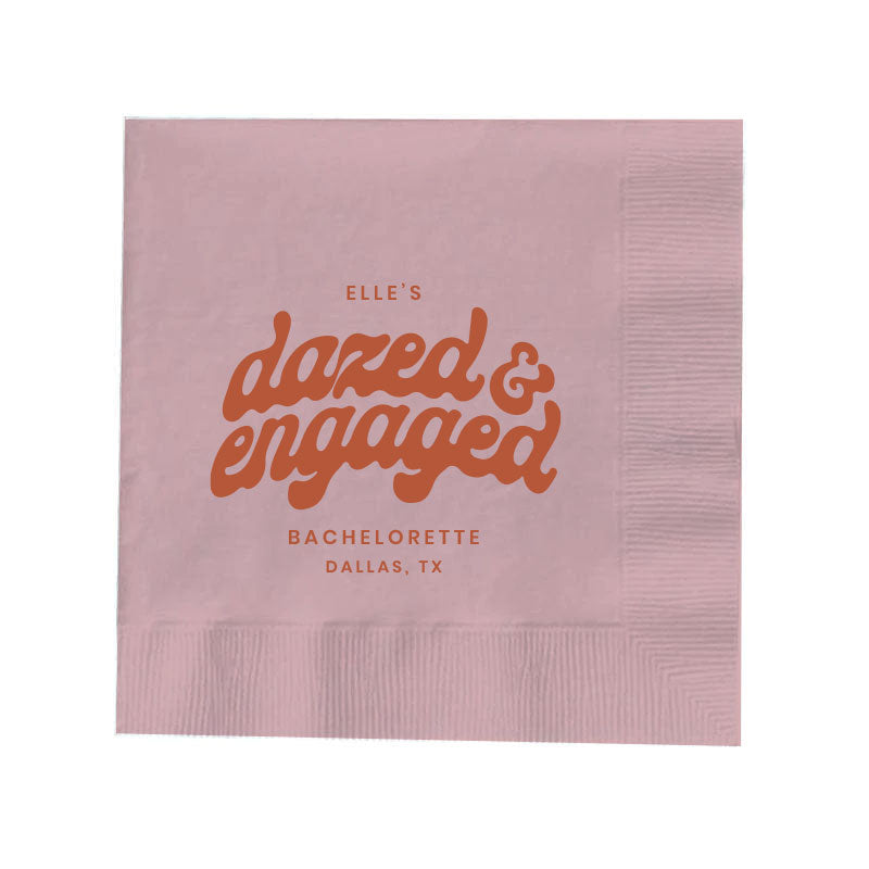 Dazed & Engaged Bachelorette Custom Napkin