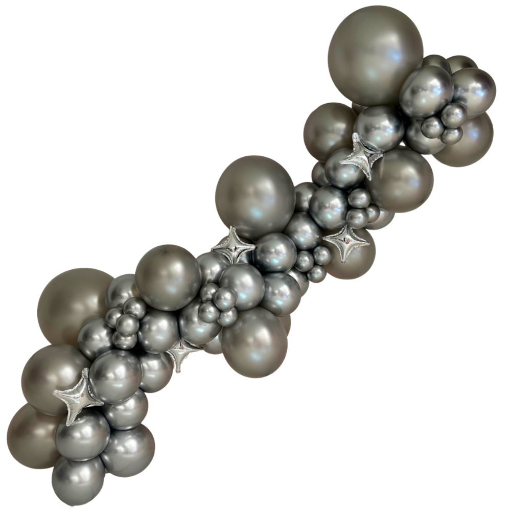 All Silver Everything Balloon Garland Kit