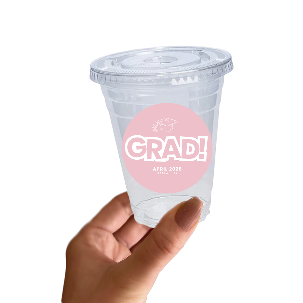 GRAD! Graduation Sticker Cup