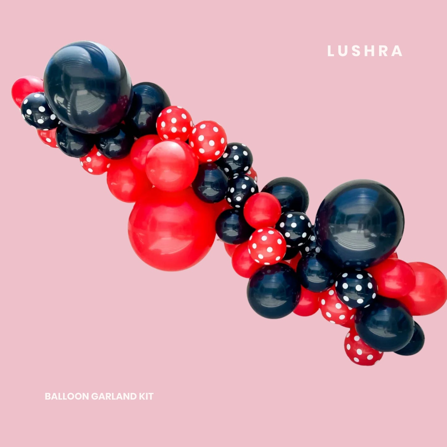 Red & Black Polka Dot DIY Balloon Garland Kit