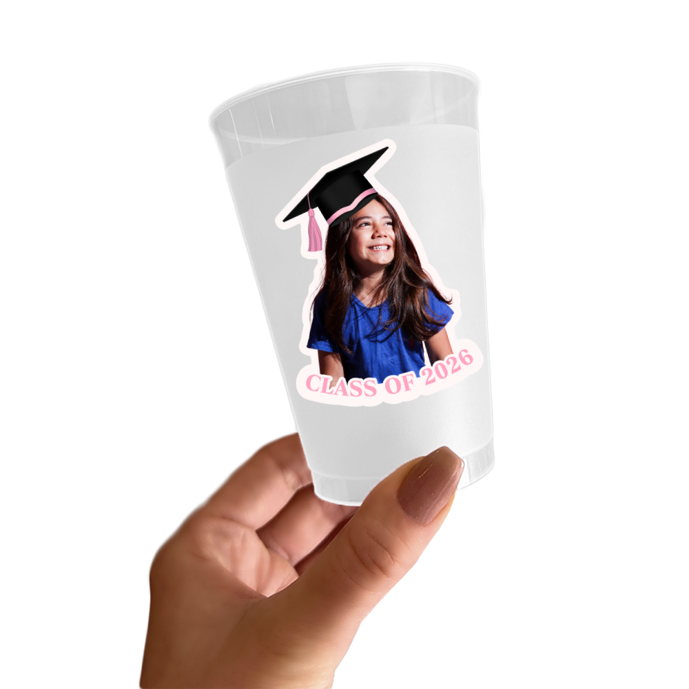 Graduation Face Sticker Cup