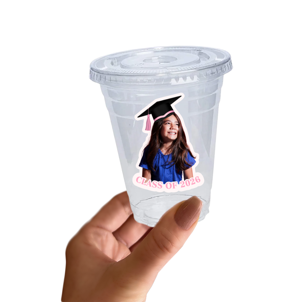Graduation Face Sticker Cup