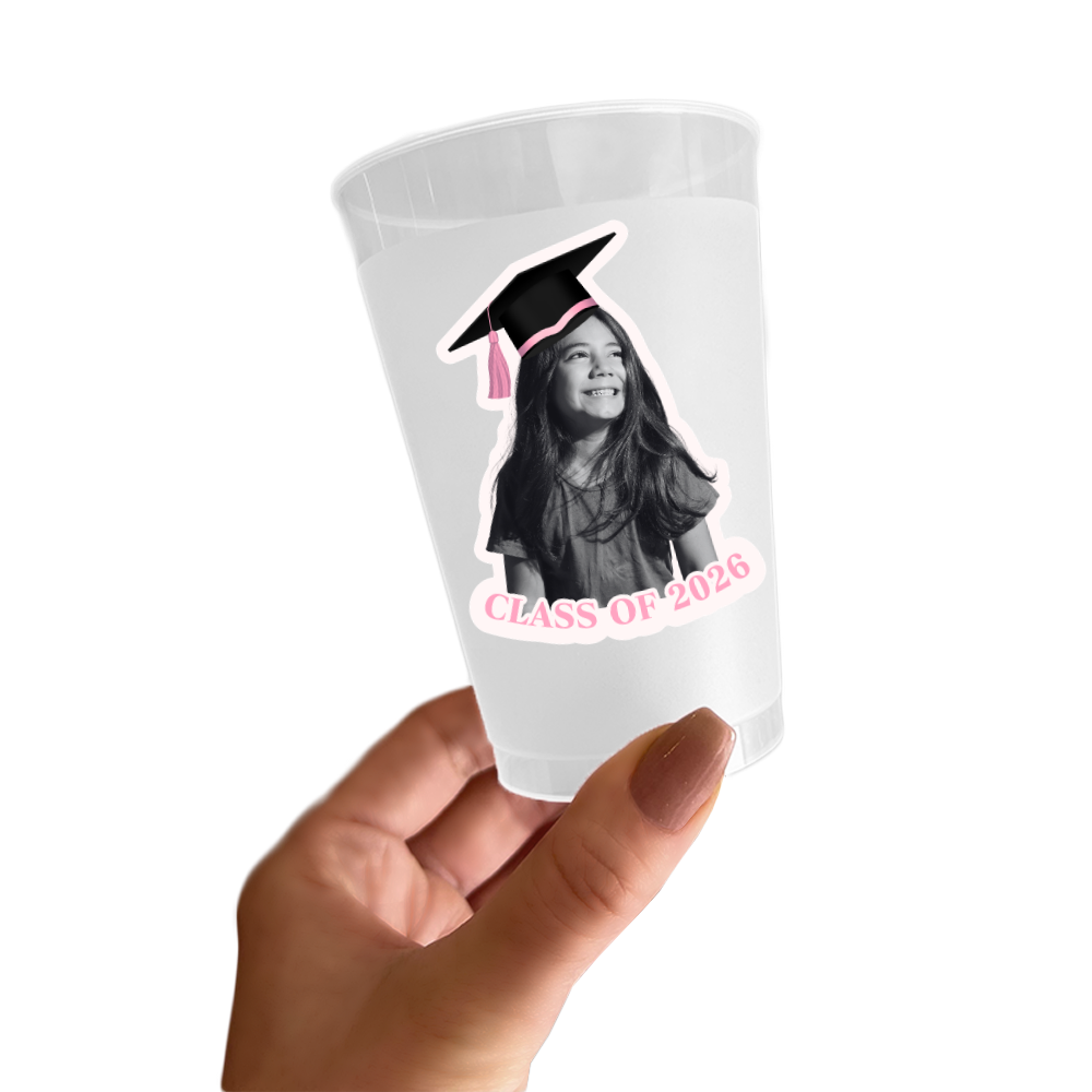Graduation Face Sticker Cup