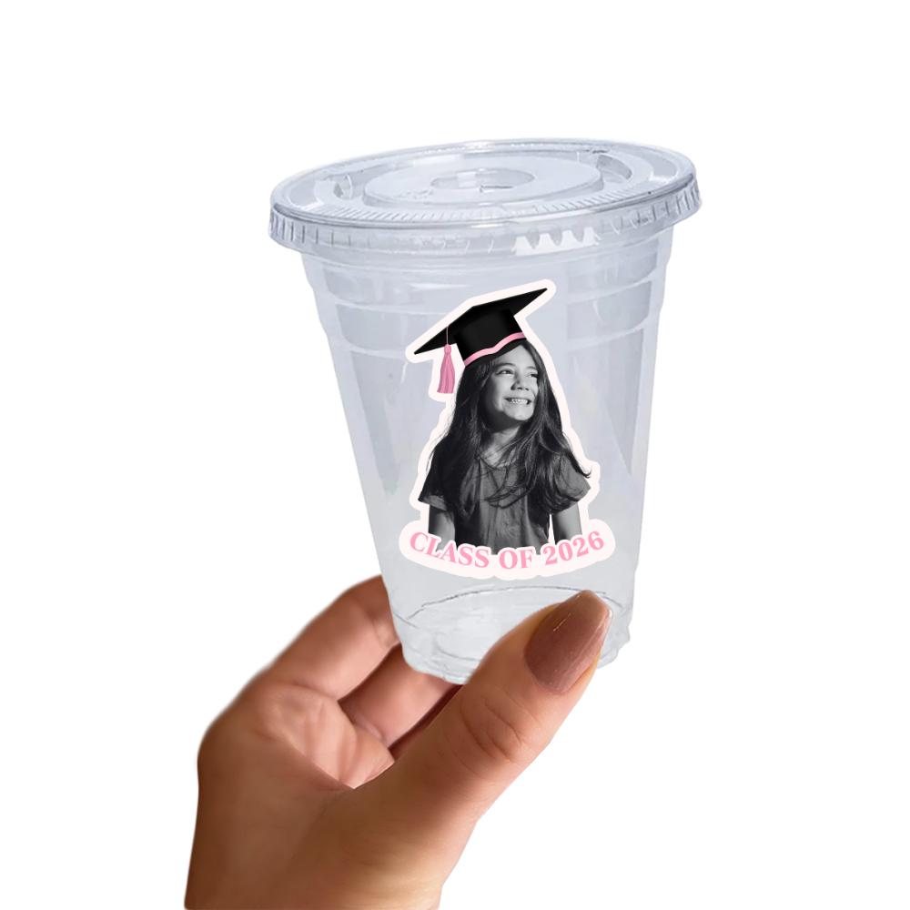 Graduation Face Sticker Cup
