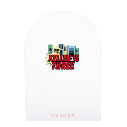 Superhero Birthday Backdrop Decal