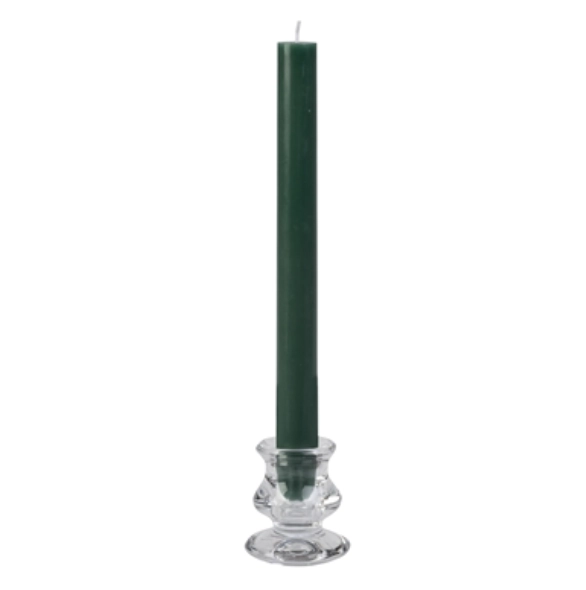 7/8" Diameter X 10" Tall Evergreen Green Taper - Case 12