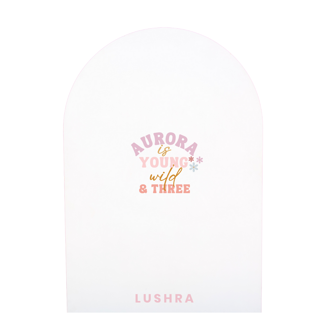 Young Wild & Three Birthday Backdrop Decal