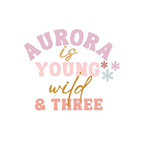 Young Wild & Three Birthday Backdrop Decal
