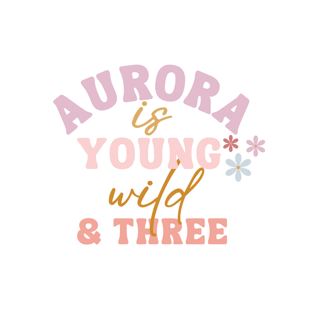 Young Wild & Three Birthday Backdrop Decal