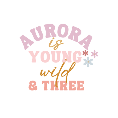 Young Wild & Three Birthday Backdrop Decal