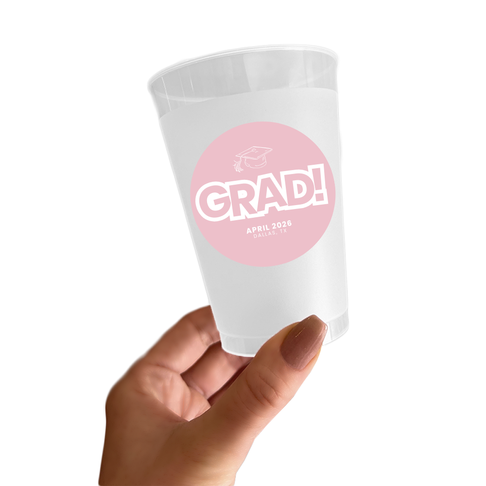 GRAD! Graduation Sticker Cup