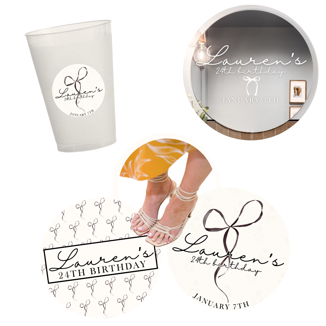 Black Bow Affair Birthday Decal Package