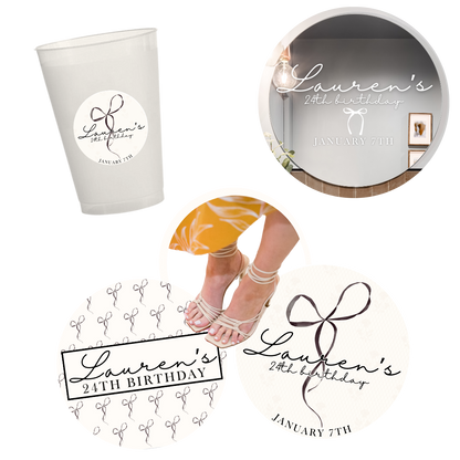 Black Bow Affair Birthday Decal Package