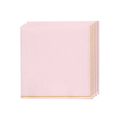 Blush with Gold Stripe Paper Cocktail Napkins | 20 Beverage Napkins - 5" x 5"