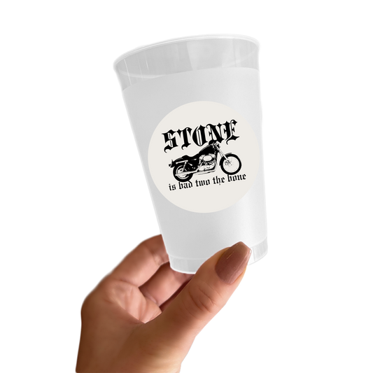 Bad Two The Bone Birthday Sticker Cups