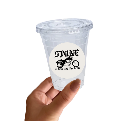 Bad Two The Bone Birthday Sticker Cups
