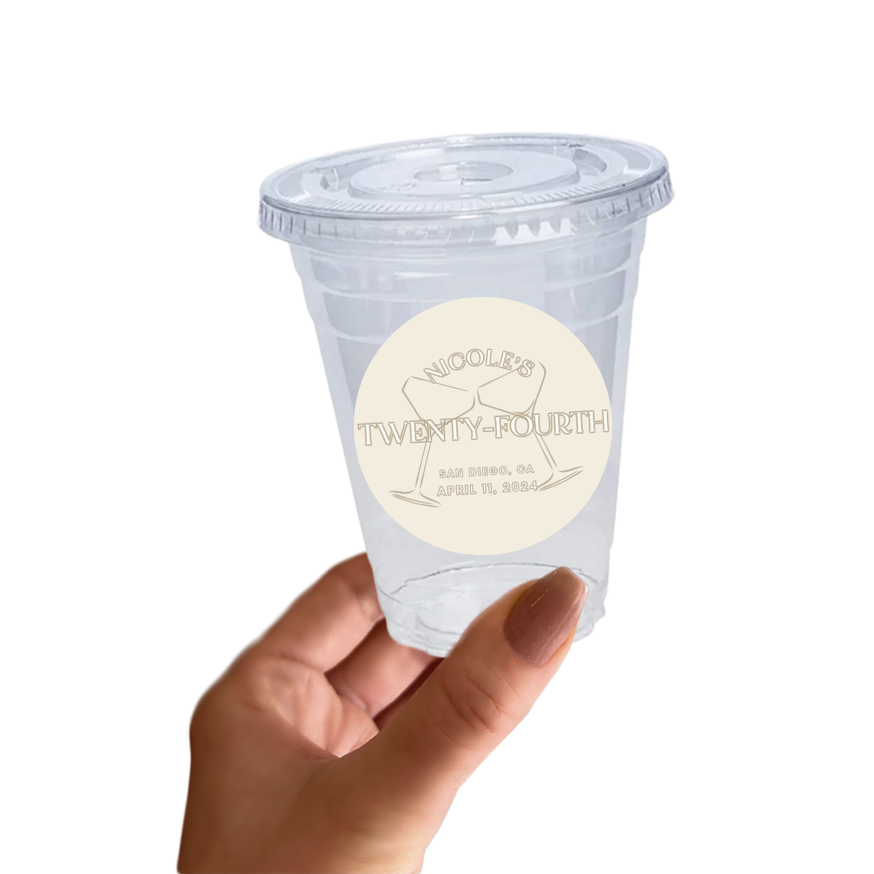 Champagne Showers Birthday Sticker Cups