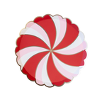 Christmas Peppermint Candy Small Scalloped Plates
