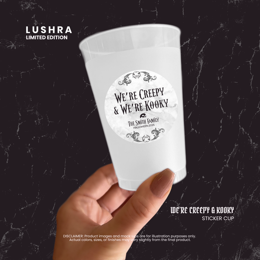 We're Creepy & Kooky Sticker Cups