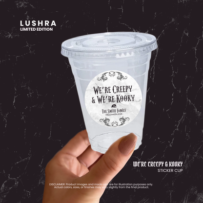 We're Creepy & Kooky Sticker Cups
