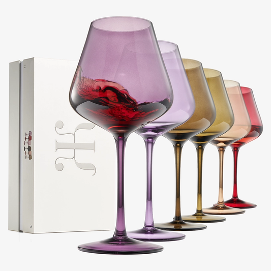 Colored Crystal Wine Glass Large 20oz (Stemmed) | Set of 6