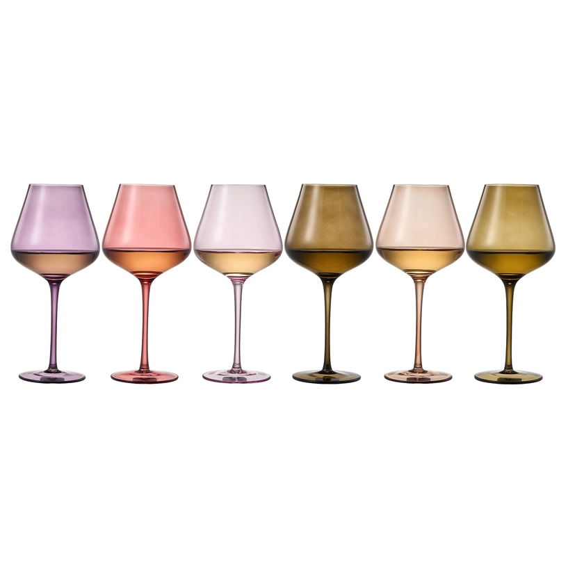 Colored Crystal Wine Glass Large 20oz (Stemmed) | Set of 6